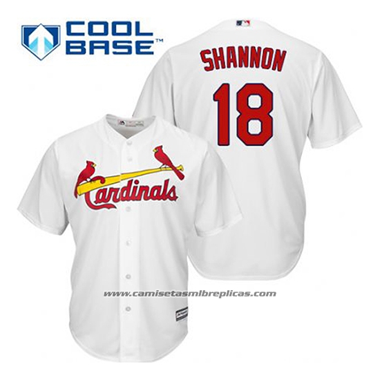 Camiseta Beisbol Hombre St. Louis Cardinals Mike Shannon 18 Blanco Primera Cool Base